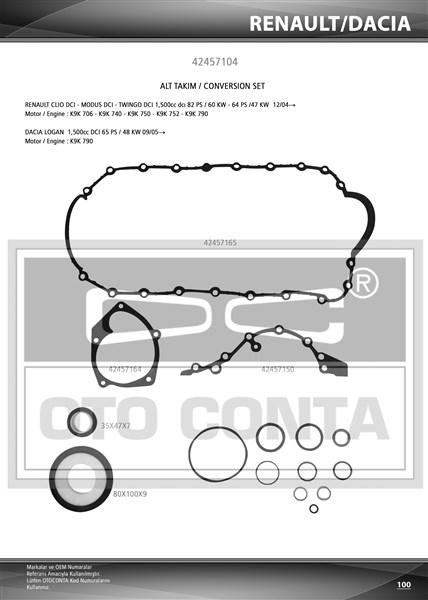 CONTA ALT TAKIM KECELI- RENAULT CLIO-II- - OTOCONTA 42457104