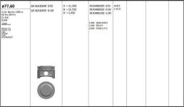 MOTOR PISTONSEGMANI  RIKEN  77.600.5 - KINGPISTON 18-3010303