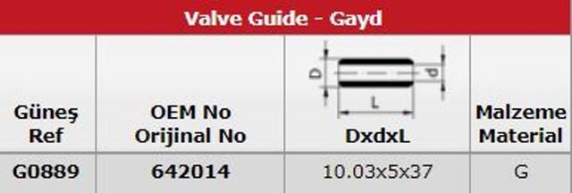 1 SUBAP GAYDI OPEL  INSIGNIA - ASTRA J   A16XER  - GUNES G0889