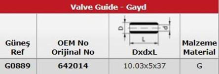 SUBAP GAYDI OPEL  INSIGNIA - ASTRA J   A16XER  - GUNES G0889