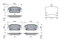FREN BALATASI ON AKS HYUNDAI 130 1.4. 1.6 - BOSCH 0986494671