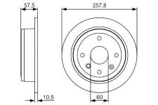FREN DISKI ARKA 4 BIJON 257.8 MM CHEVROLE - BOSCH 0986479S08