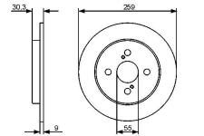 ARKA FREN DISK AYNASI DUZ YARIS II 06-11  - BOSCH 0986479420