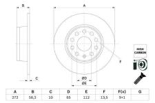 ARKA FREN DISKI-27210 5112 VW T-ROC 18- A - BOSCH 0986479F23