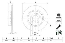 FREN DISKI ARKA C-CLASS W205 14- S205 14- - BOSCH 0986479H49