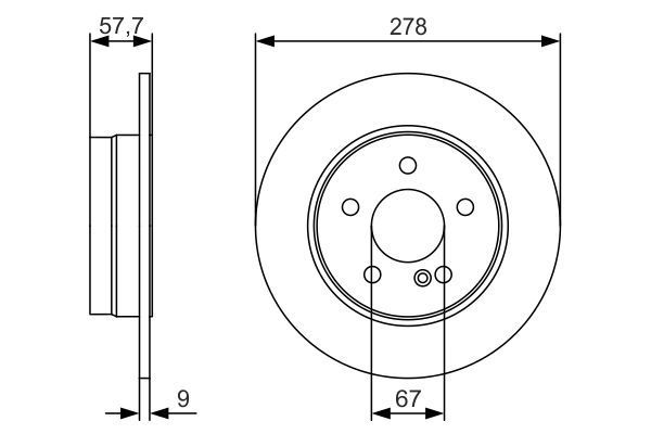 FREN DISKI ARKA 5 BIJON 278 MM MERCEDES C - BOSCH 0986479S96