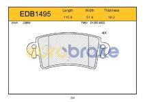 FREN BALATASI ARKA MASTER 2001   - 77012 - EUROBRAKE EDB1495