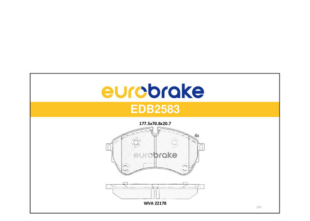 FREN BALATASI ON CRAFTER MINIBUS CRAFTER - EUROBRAKE EDB2583