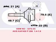 AKS KAFASI PEUGEOT P206 1.4 1.6   #### - CIFAM 607382