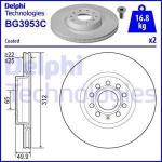 FREN DISKI CIFTLI PAKET - BOYALI. DELIKLI O - DELPHI BG3953C