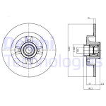 FREN DISKI TEKLI PAKET DELIKSIZ ARKA RENAU - DELPHI BG9030RS