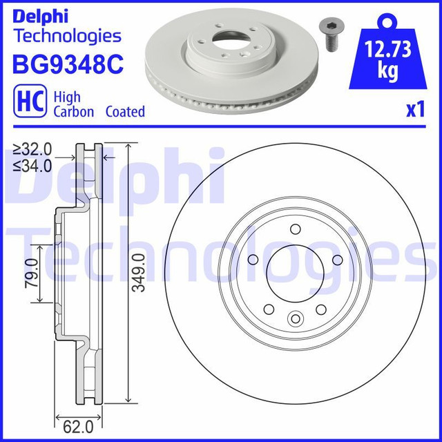 FREN DISKI TEKLI PAKET - BOYALI. DELIKLI ON - DELPHI BG9348C