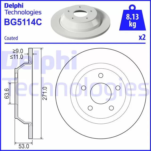 FREN DISKI ARKA FORD PUMA 19 - DELPHI BG5114C