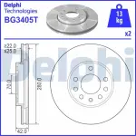 FREN DISKI CIFTLI PAKET DELIKLI ON OPEL AST - DELPHI BG3405T