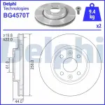 FREN DISKI ON BOYALI DELIKLI CLIO IV LOGAN  - DELPHI BG4570T
