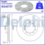 FREN DISKI CIFTLI PAKET DELIKSIZ ARKA FORD  - DELPHI BG4075T