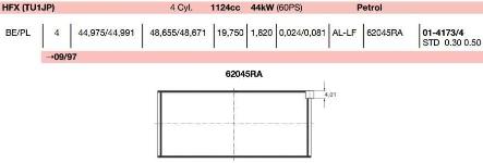 KOL YATAK 0.30 FARKLI P106 P206 P307 P3 - GLYCO F014173430MM