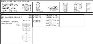 Motor Piston Segman Clio Megane Symbol Sandero Logan 1.4 8v  - GOETZE 8771856STD000G