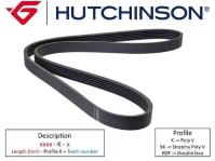 Kanalli V Kayisi Renault Megane İv 15 Fluence 09 Dokker 12 D - HUTCHINSON 7PK1051S