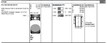 Segman Std 75.8 Mm Renault R19/clio-/kangoo 1.4i - ISS 63364002G