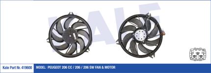FAN MOTORU KLIMALI PEUGEOT 206 HB 1.1 I 98-07. - KALE 419600