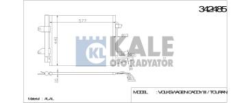 KLIMA RADYATORU KONDANSER CADDY III 1.9TDI 03- - KALE 342485