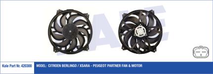 FAN MOTORU KLIMASIZ PEUGEOT PARTNER II. CITROE - KALE 420300