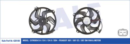 FAN MOTORU PEUGEOT C4 / C4 I / C4 II / DS4 - 3 - KALE 420100