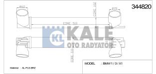 TURBO RADYATORU INTERCOOLER BMW 1 / 3 / X1 AL/ - KALE 344820