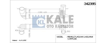 INTERCOOLER LAGUNA III LATITUDE 1.5DCI 2.0DCI  - KALE 342385