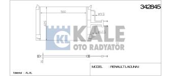 KLIMA RADYATORU KONDENSER RENAULT LAGUNA I 1.8 - KALE 342845