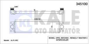 INTERCOOLER MASTER 2.5DCI - MOVANO CDTI AL PL  - KALE 345100