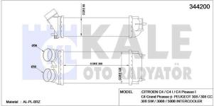 TURBO SOGUTUCU RADYATOR INTERCOLL P308 P3008 P - KALE 344200