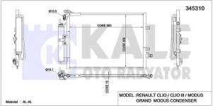 KLIMA RADYATORU  KONDENSER  KURUTUCULU AL/AL R - KALE 345310