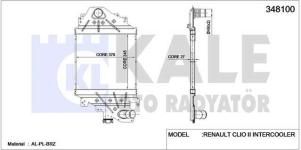 TURBO RADYATORU INTERCOOLER AL/PL/BRZ RENAULT  - KALE 348100