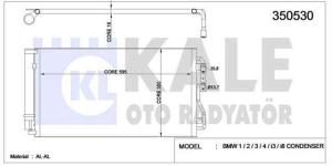 KLIMA RADYATORU  KONDENSER  AL/PL/BRZ BMW 1. 2 - KALE 350530