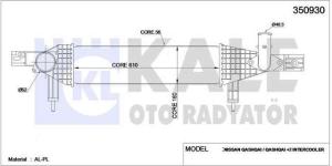 TURBO RADYATORU INTERCOOLER AL/PL/BRZ NISSAN Q - KALE 350930