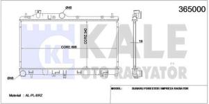 SU RADYATORU BRAZING SUBARU FORESTER 2.5 08- I - KALE 365000