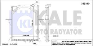 SU RADYATORU CERCEVELI VOLVO FH12/FM300/FM340/ - KALE 349310