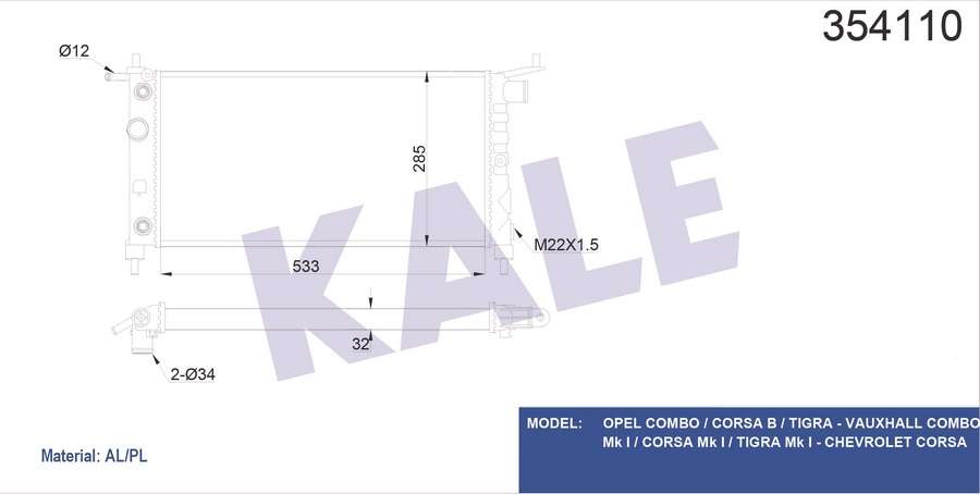 MOTOR SU RADYATORU A.T KLIMA HARIC CORSA B X12 - KALE 354110