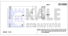 KALORIFER RADYATORU AL/MKNK DAF 95 XF/65 FA/75 - KALE 351690