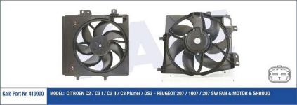 FAN MOTORU PEUGEOT C2 / C3 I / C3 II / C3 PLUR - KALE 419900