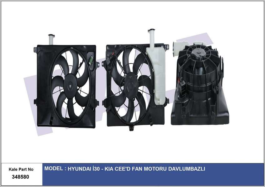 RADYATOR FANI KOMPLE BIDONLU  HYUNDAI I30 1.6  - KALE 348580