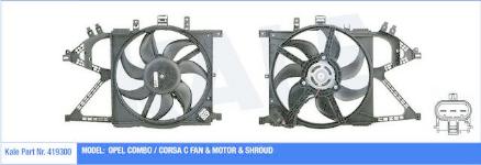 FAN MOTORU DAVLUMBAZLI OPEL COMBO 1.6 01-06. 1 - KALE 419300