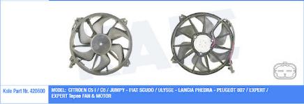 FAN-MOTOR PEUGEOT 807 02- EXPERT 07- CITROEN C - KALE 420600