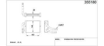 KALORIFER RADYATORU HYUNDAI H100 2.4 2.5D/TD 2 - KALE 355180