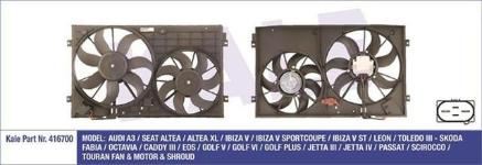 FAN MOTORU KOMPLE SET SOL SAG DAVLUMBAZ VW GOL - KALE 416700