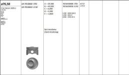 MOTOR PISTON+SEGMAN [ RIKEN ] 76.51  - KINGPISTON 18-7010660