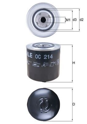 Yag Filtresi T4 1.9d Td 90 03 A6 2.5tdi 94 97  - MAHLE OC214