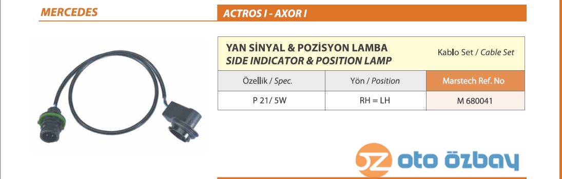 YAN SINYAL DUYU MERCEDES MP 3 - MARS 680041